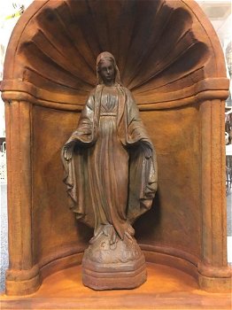 Mooi Maria beeld vol steen , oxid -bidkapel , tuinbeeld - 4