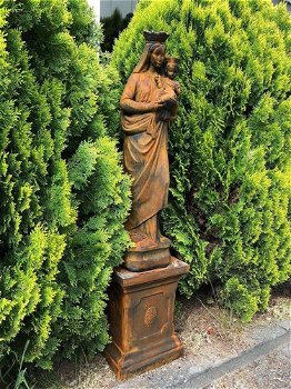 Prachtig Maria beeld , beeld op sokkel-oxide, tuinbeeld - 1
