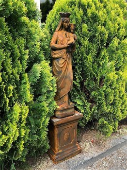 Prachtig Maria beeld , beeld op sokkel-oxide, tuinbeeld - 3