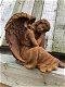 Prachtige zittende engel,vol detail, gietijzer, engel - 2 - Thumbnail