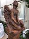 Uniek oxid Engelbeeld, knielende grote Engel,tuinbeeld - 2 - Thumbnail