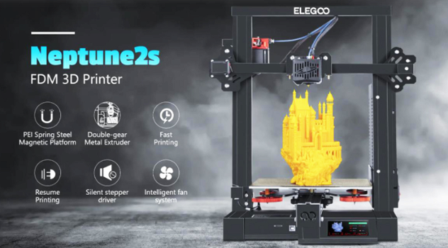 ELEGOO Neptune 2S FDM 3D Printer with PEI Printing Sheet Lar - 2