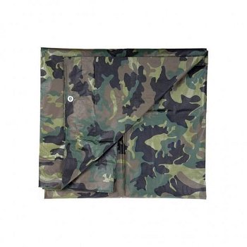 Afdekzeil 1,85 X 2,75 Meter Groene Camouflage Kleur - 0