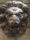 Grote leeuwenkop, vol steen, lichtbrons- , waterfontein - 3 - Thumbnail