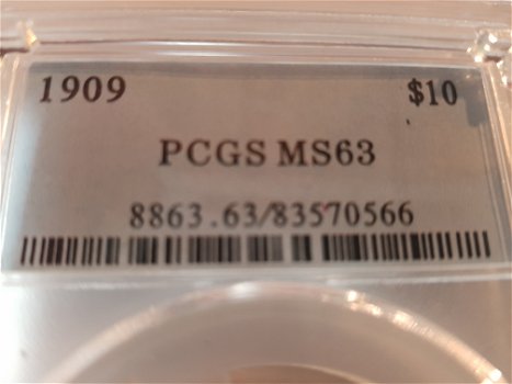 PCGS MS63 10 DOLLAR 1909 - 1