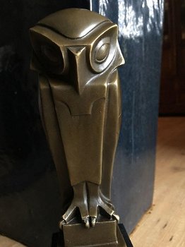 Mooie bronzen Eagle sculptuur op marmer basis-adelaar - 1