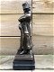 Sculptuur Napoleon, brons-metaal look , marmer voet. - 2 - Thumbnail