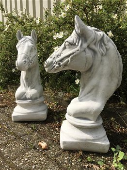 paardenhoofd,vol steen , tuin , paarden beeld , paard - 5