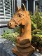 Sculptuur paardenhoofd, vol steen oxide , paard , decotuin - 1 - Thumbnail