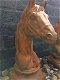 Sculptuur paardenhoofd, vol steen oxide , paard , decotuin - 2 - Thumbnail