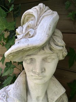 Sculptuur beeld dame, vol steen, prachtig ,hoofd , buste - 4
