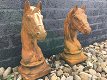 Set van 2 paardenhoofden,steen oxide , paard , buste - 4 - Thumbnail