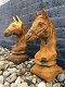 Set van 2 paardenhoofden,steen oxide , paard , buste - 5 - Thumbnail