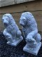 Set zittende leeuwen, vol steen , leeuw , tuin decoratie - 1 - Thumbnail