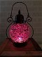 Sfeerlantaarn klein met gekleurd paars glas ,decoratie - 0 - Thumbnail