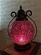 Sfeerlantaarn met gekleurd paars glas , groot windlicht - 3 - Thumbnail