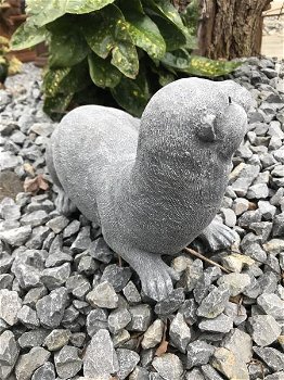 Tuindecoratie vijverfiguren, otters, dierenbeeld ,otter - 1