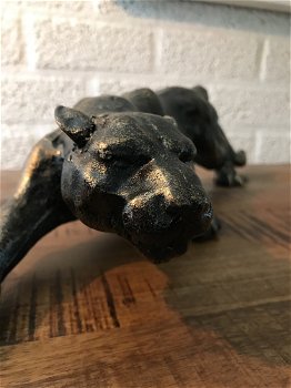 Panther beeldhouwkunst, ijze ,-brons, beeld - 0