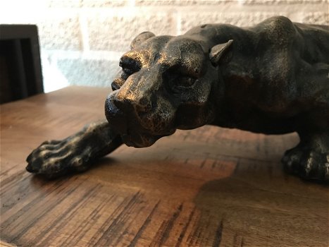 Panther beeldhouwkunst, ijze ,-brons, beeld - 2