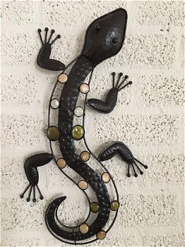 1 Salamander ,hagedis ,ijzer,vol collor ,tuin , decoratie - 0
