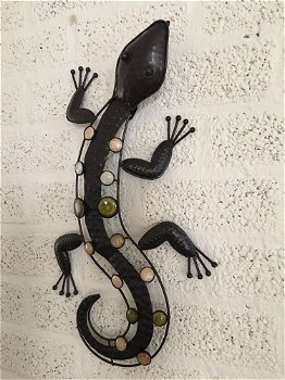 1 Salamander ,hagedis ,ijzer,vol collor ,tuin , decoratie - 2