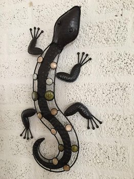 1 Salamander ,hagedis ,ijzer,vol collor ,tuin , decoratie - 4