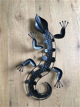 1 Salamander ,hagedis ,ijzer,vol collor ,tuin , decoratie - 5