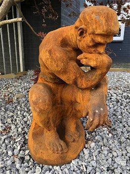 1 Sculptuur , gietijzeren beeld, de denker , tuin , beeld - 1