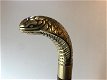 wandelstok, met cobrakop, messing , cobra - 1 - Thumbnail