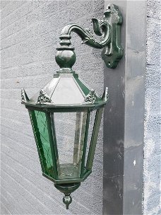 Buitenlamp Winkel ,  groen , keramische fitting en glas