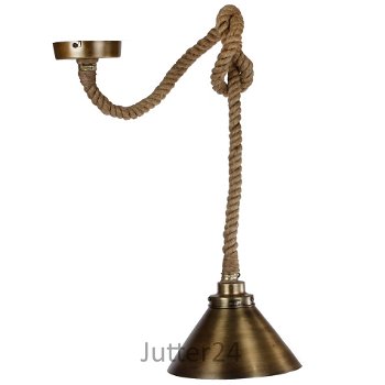 Stoere hanglamp aan touw - 1