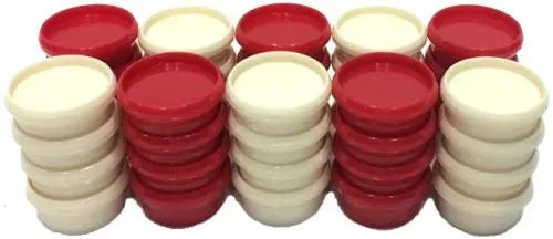 Damschijven rood en wit 29 mm 2 x 20 stuks in een plastic zak (#4) - 0
