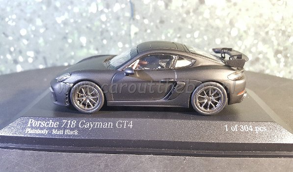 Porsche 718 Cayman GT4 zwart 1:43 Minichamps - 0