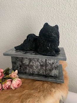 Pomeriaan hondenbeeld op urn als set of los beeldje te koop - 3