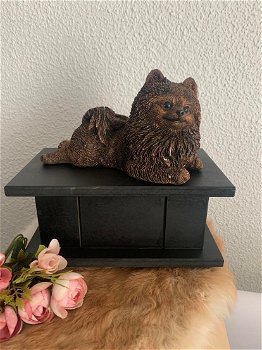 Pomeriaan hondenbeeld op urn als set of los beeldje te koop - 5