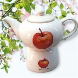 Jet ter Steege Theepot met theelichthouder -apple artnr:2125