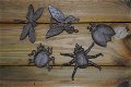 5 x insect gietijzer, wandornament , vlinder , lieveheerstbeest - 0 - Thumbnail