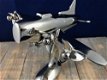 Aluminium vliegtuig, mooi model op statief , vlieftuig, kado - 1 - Thumbnail