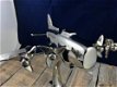 Aluminium vliegtuig, mooi model op statief , vlieftuig, kado - 4 - Thumbnail