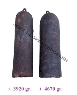 2 Comtoise gewichten =zand gegoten=47104