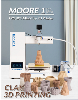 Tronxy Moore 1 Mini Clay 3D Printer, 40mm/s Print Speed, Res - 0