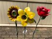 Een kunstwerkje, deze zonnebloem, metaal , tuin ,bloem - 5 - Thumbnail