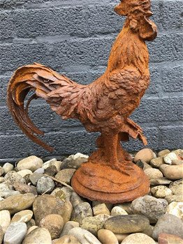 Hanen sculptuur-gemaakt van zwaar gietijzer ,haan , deco - 2