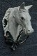 Paardenhoofd met ring, gietijzer , wit , paard , deco , tuin - 2 - Thumbnail