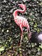 Prachtige grote forse metalen flamingo , flamingo , vogel - 2 - Thumbnail