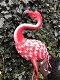 Prachtige grote forse metalen flamingo , flamingo , vogel - 4 - Thumbnail