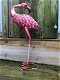 Prachtige grote metalen flamingo , fascinerend, tuindeco - 1 - Thumbnail