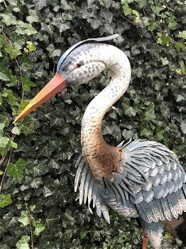 Prachtige grote forse metalen reiger , fascinerend , reiger - 1