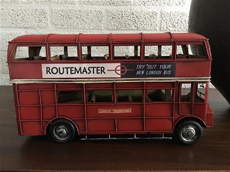 metalen model dubbeldekker-bus , engelse bus - 0
