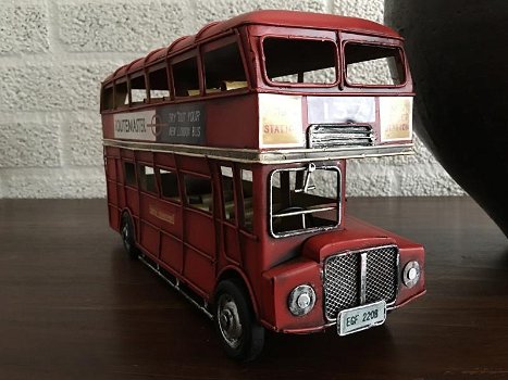 metalen model dubbeldekker-bus , engelse bus - 1